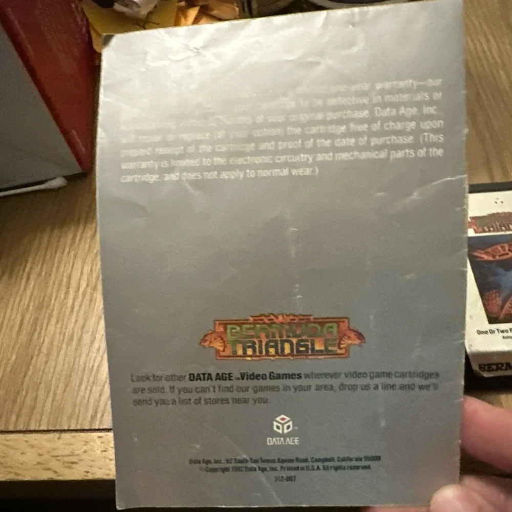 Bermuda Triangle Atari 2600 1982 Shooter Game Data Age 116007 with Manual NTSC
